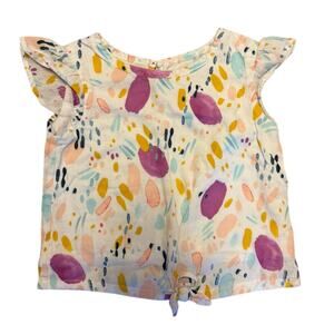 Genuine Kids By OshKosh White Colorful Cotton Shirt Size 5T